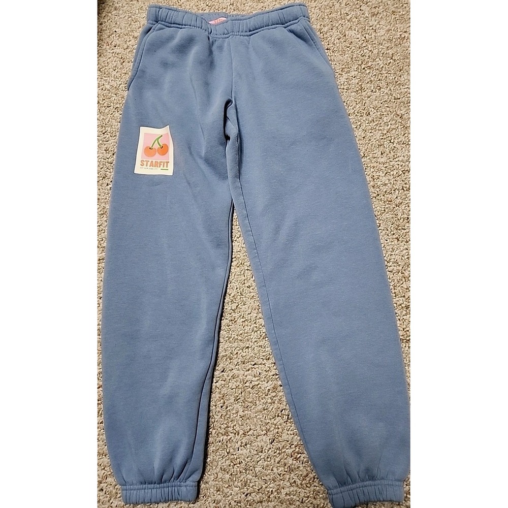 STARFIT Womens Light Blue Cherry Bomb Joggers Sweatpants XS 28x29